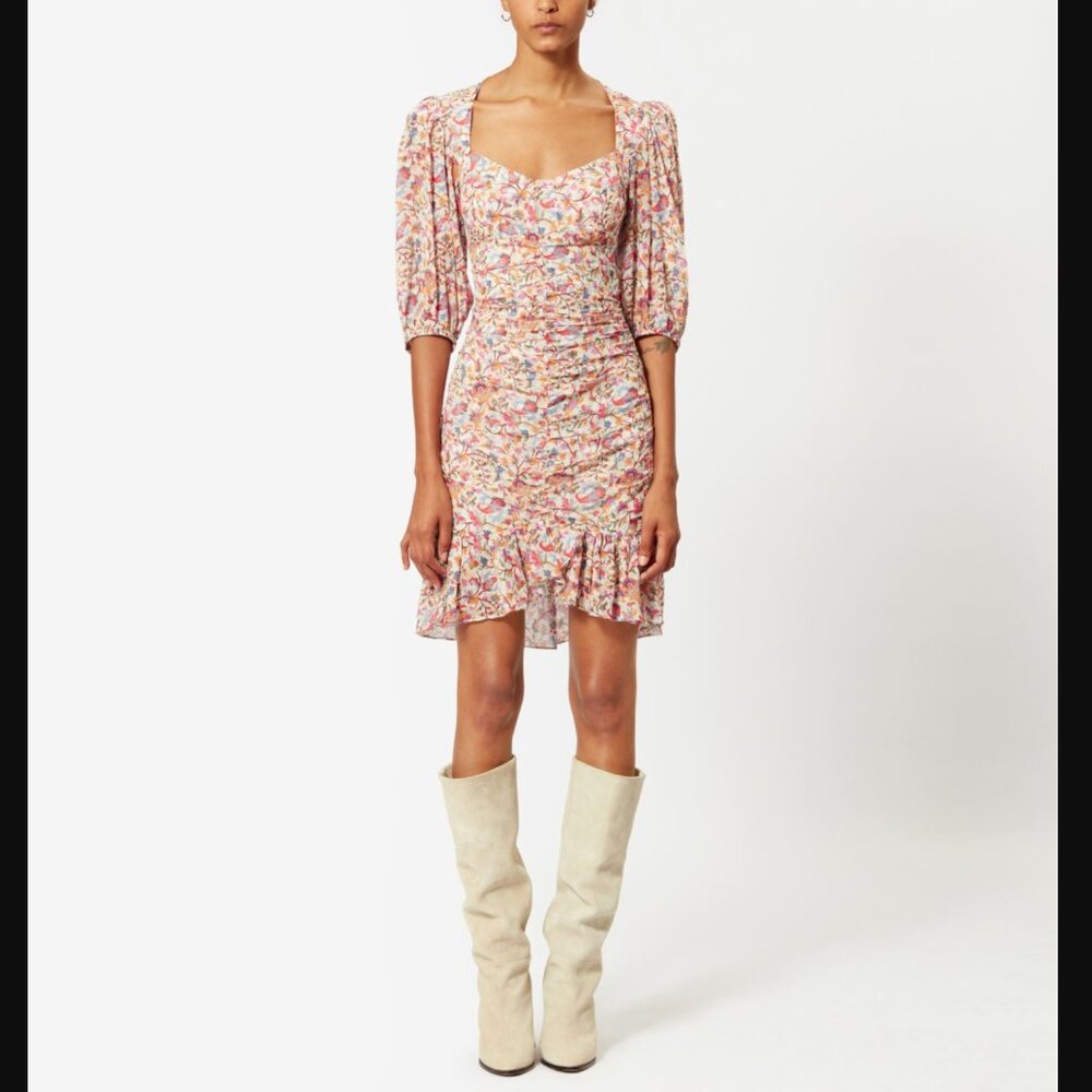 Isabel Marant Étoile Women's Lunesa Dress Ecru Orange FR 38